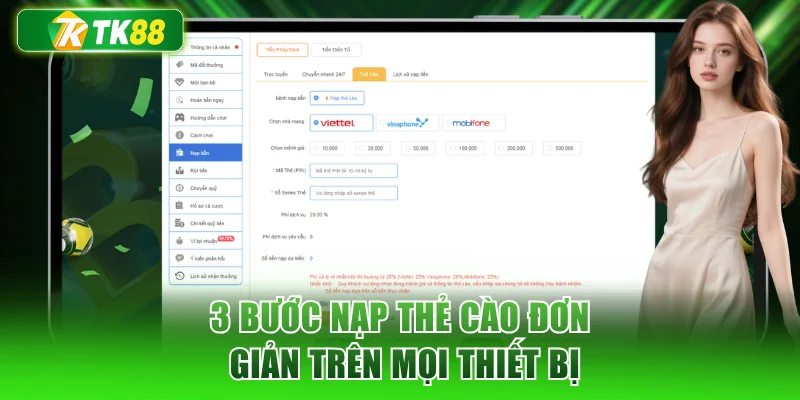 3 bước nạp thẻ cào đơn giản trên mọi thiết bị